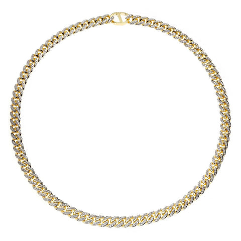 AD 18K Yellow Gold And Diamonds 250 Miami Cuban Necklace