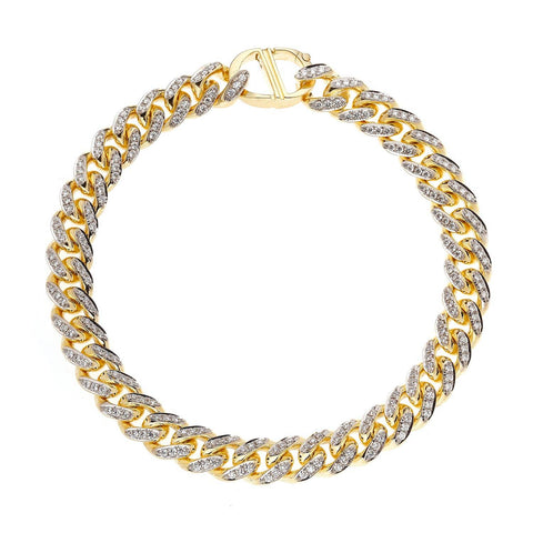AD 18K Yellow Gold And Diamonds 250 Miami Cuban Bracelet