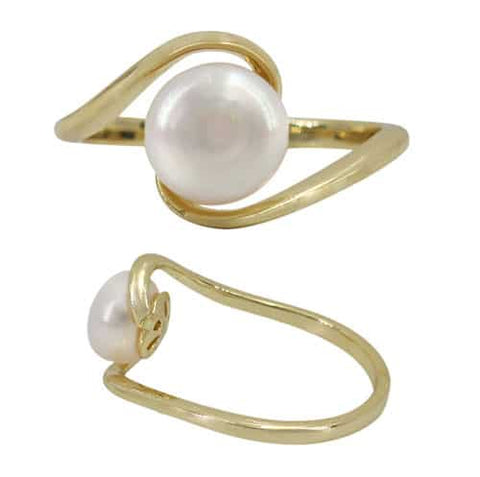 Sterling Silver with Gold Freshwater Pearl Ring