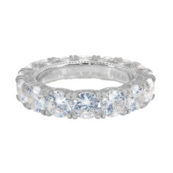 Sterling Silver with Rhodium Cubic Zirconia Band