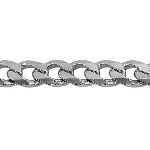 Sterling Silver With Rhodium 5.8mm Curb Chain Necklace