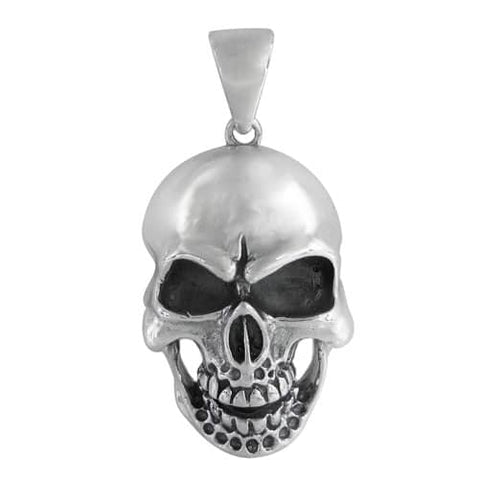 Sterling Silver Smooth Skull Head Pendant