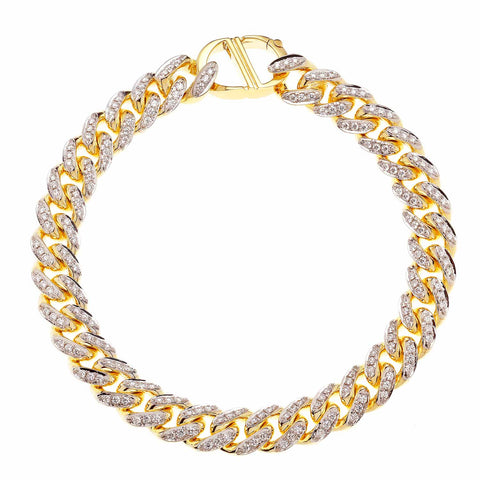 AD 18K Yellow Gold And Diamonds 280 Miami Cuban Bracelet