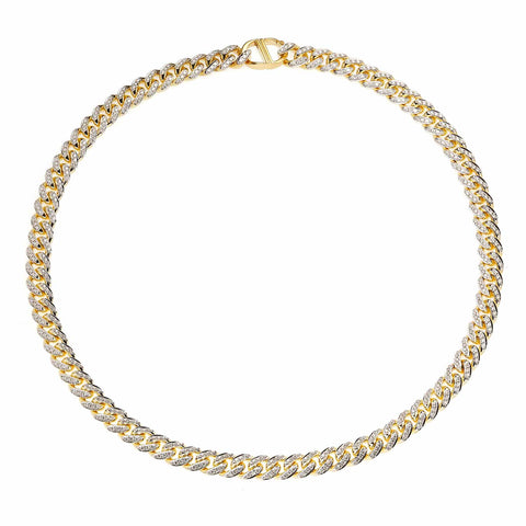 AD 18K Yellow Gold And Diamonds 280 Miami Cuban Necklace