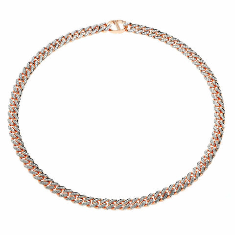 AD 18K Rose Gold And Diamonds 280 Miami Cuban Necklace