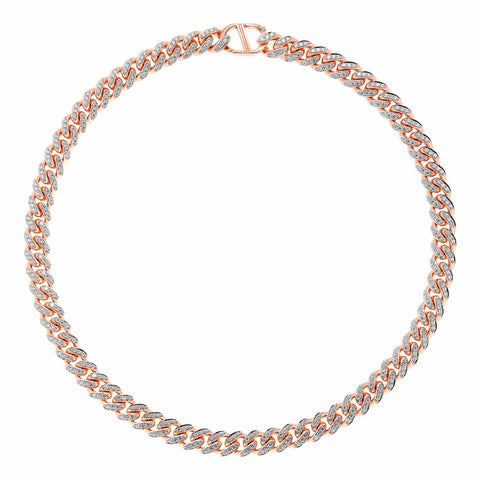 AD 18K Rose Gold And Diamonds 310 Miami Cuban Necklace
