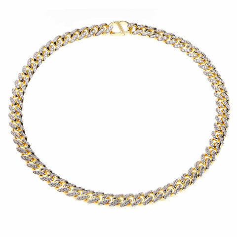 AD 18K Yellow Gold And Diamonds 350 Miami Cuban Necklace