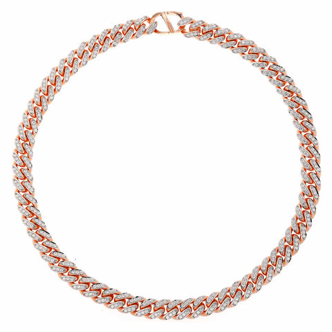 AD 18K Rose Gold And Diamonds 350 Miami Cuban Necklace