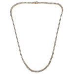 Sterling Silver with Gold Cubic Zirconia Tennis Necklace
