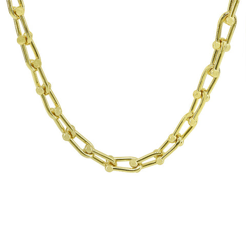 Sterling Silver with Gold Link Necklace