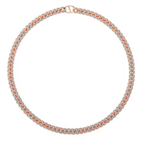 AD 18K Rose Gold And Diamonds 250 Miami Cuban Necklace