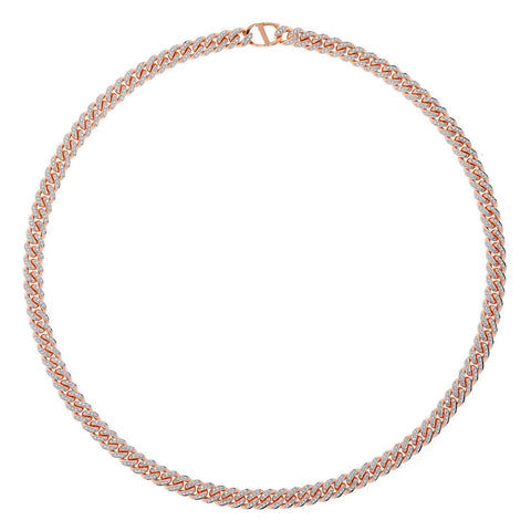 AD 18K Rose Gold And Diamonds 210 Miami Cuban Necklace