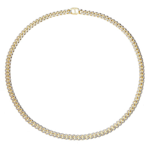 AD 18K Yellow Gold And Diamonds 210 Miami Cuban Necklace