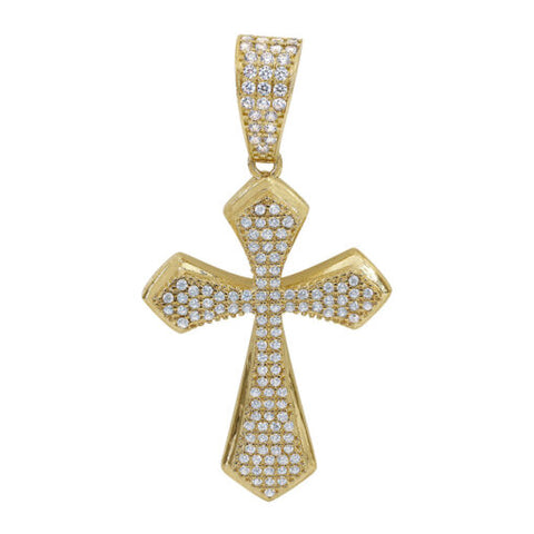 10KT Gold Cubic Zirconia Cross Pendant