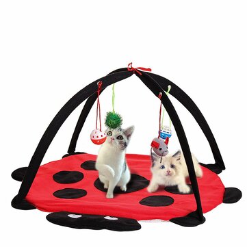 Pet Cat Play Bed. Activity Tent, Playing Toy, Exercise Kitten Pad, Mat Bells House