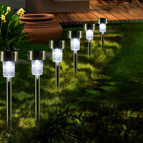 LED Solar Stainless Steel Lawn Lamps. Garden Outdoor Landscape Path Light