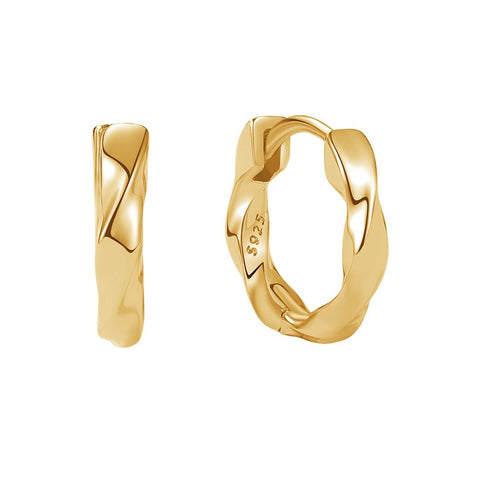 18K Gold Plated Huggie Hoop Earrings