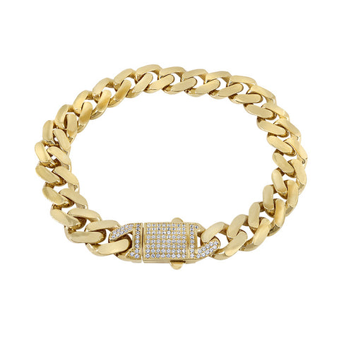 10K Gold Hollow Curb Bracelet