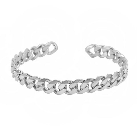Sterling Silver Curb Chain Bangle