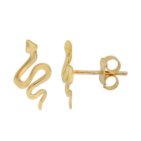 10K Gold Snake Stud Earrings