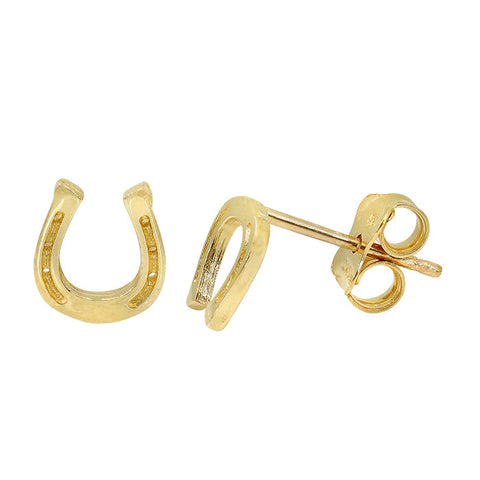 10K Gold Horseshoe Stud Earrings