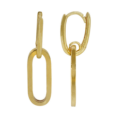 10K Gold Paperclip Stud Earrings
