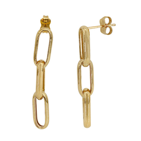 10K Gold Paperclip Stud Earrings