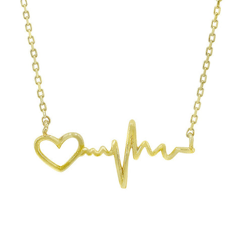 10K Gold Heartbeat Necklace