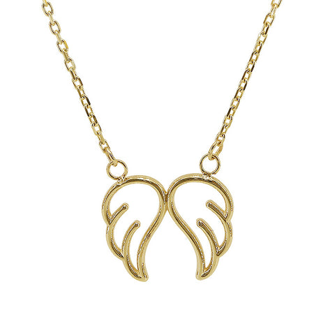 10K Gold Double Wing Necklace