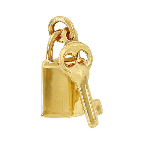 10KT Gold Key and Lock Pendant