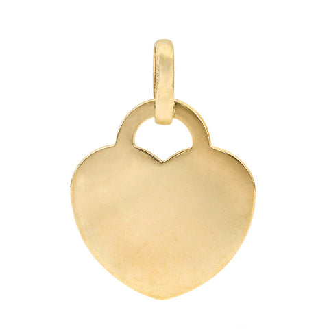 10K Gold Flat Heart Pendant