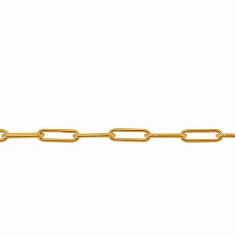 Sterling Silver with Gold 4.4mm Paperclip Chain Bracelet