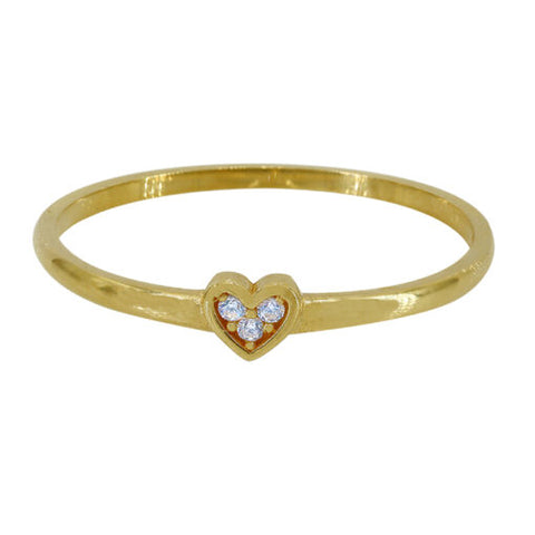 10K Gold Cubic Zirconia Heart Ring