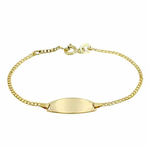 10K Gold Curb Chain Baby ID Bracelet