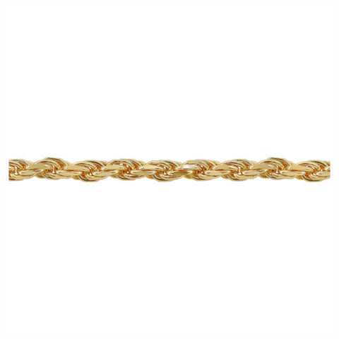10K Gold 8 Sides Diamond Cut 1.4mm Rope Chain
